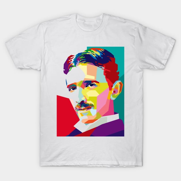 Tesla in pop art T-Shirt by Mulyadi Walet